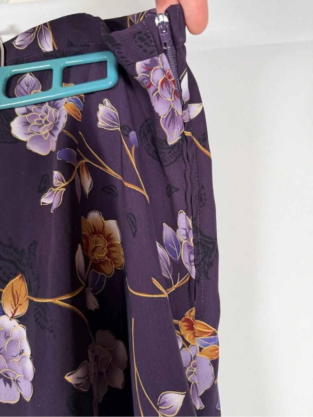 Vintage‎ Kathie Lee Collection Purple Floral Midi Slip Skirt
